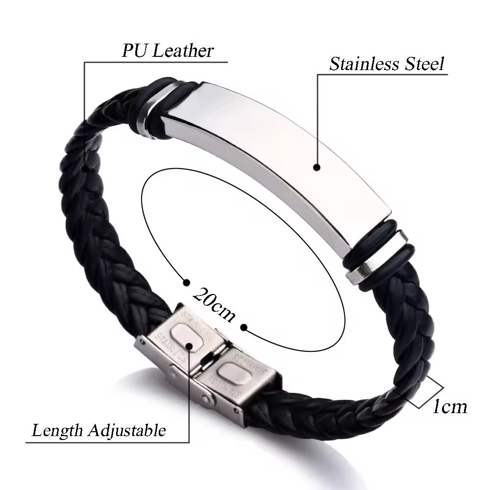 Combo Of 2 Men Bracelet  Metal + Black