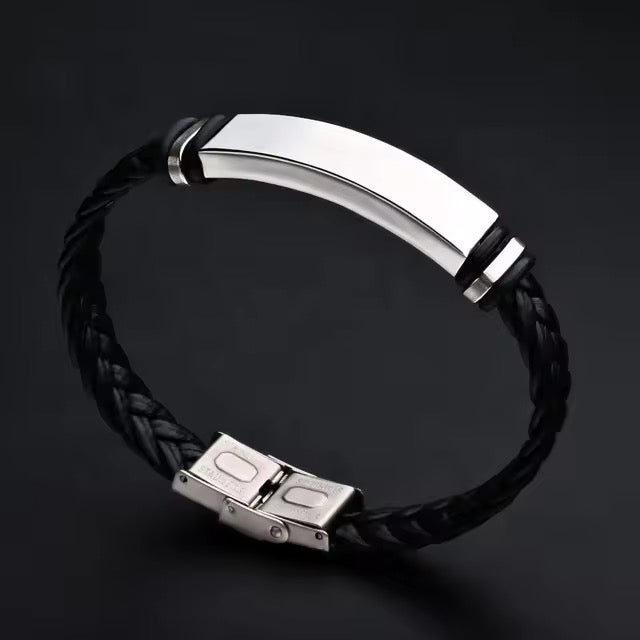 Combo Of 2 Men Bracelet  Metal + Black